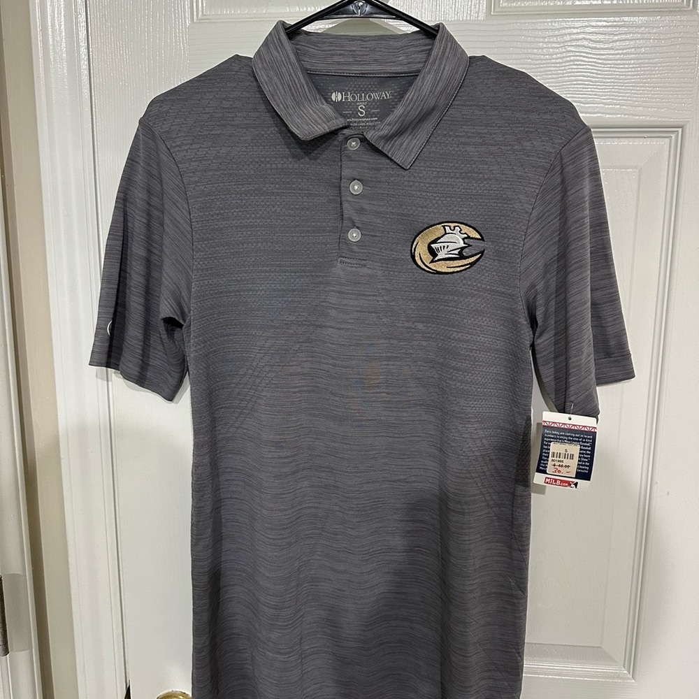 Holloway Gray Polo Shirt with Charlotte Knights Emblem